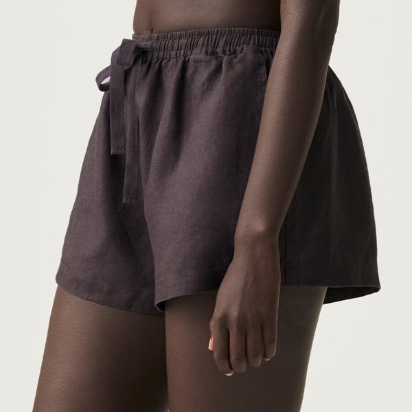 100% Linen shorts in Kohl