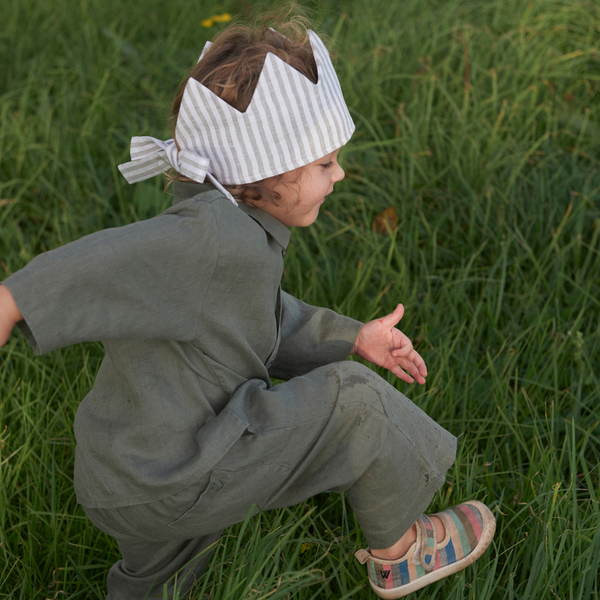 100% Linen Kids Pant in Khaki