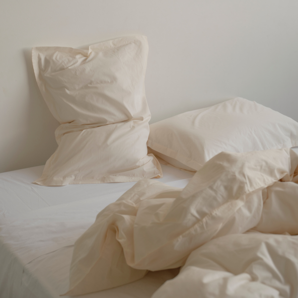 Organic Cotton Percale 300TC Duvet Set in Milk