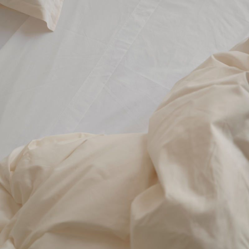 Organic Cotton Percale 300TC Duvet Set in Milk