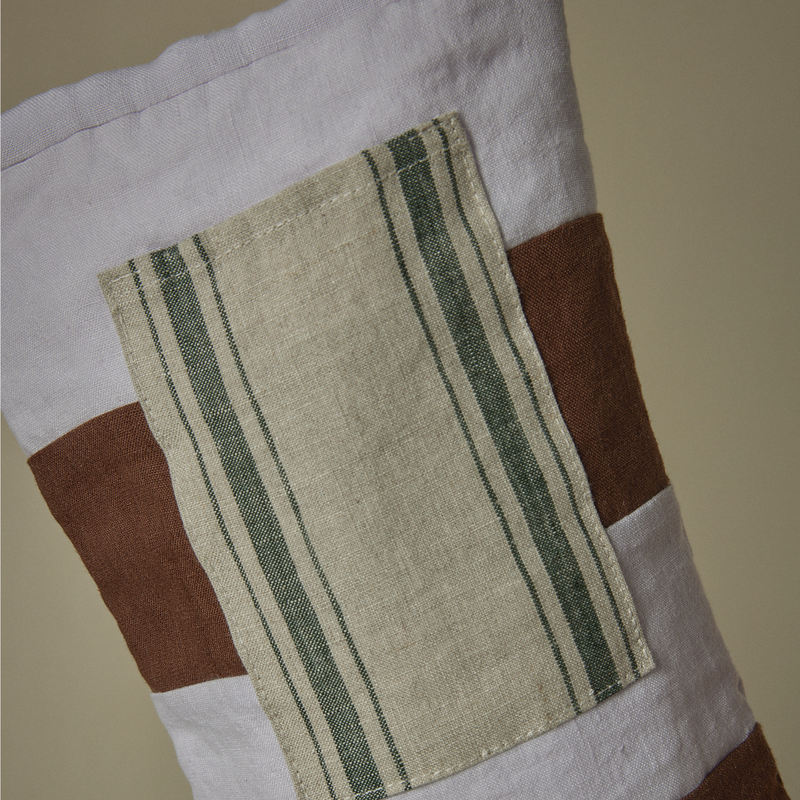 Atelier Christmas Stocking in Cocoa, Lilac & Pine Stripe