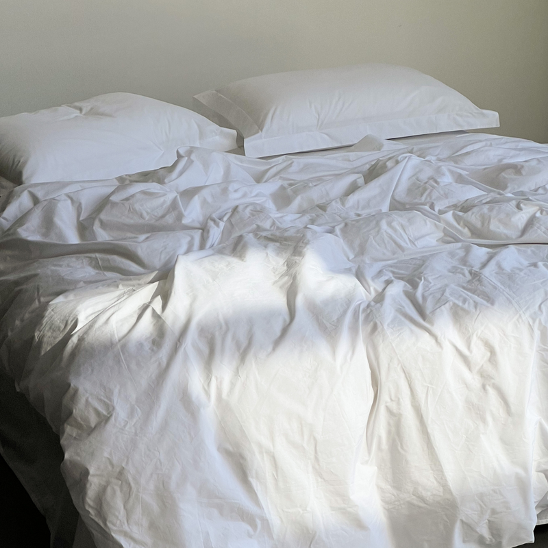 Organic Cotton Percale Duvet Cover in Pure White