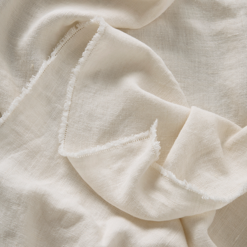 Heavy Linen Bed Cover in White