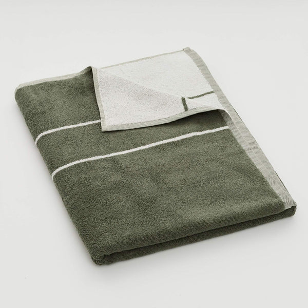 100% Organic Cotton Bath Sheet in Khaki Stripe