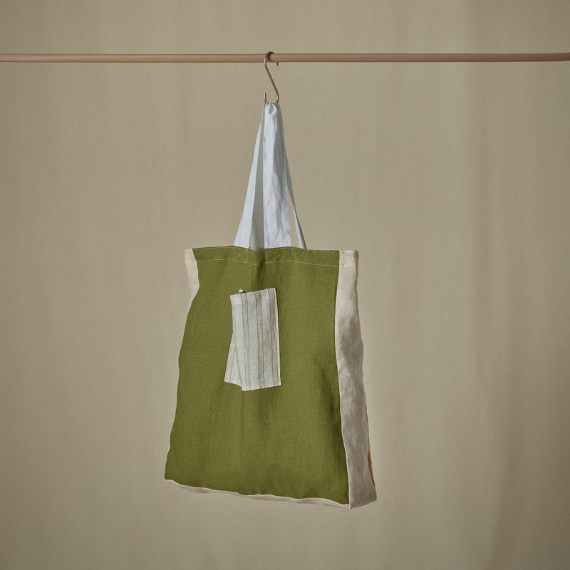 Atelier Patchwork Tote Bag in Pickle & Marigold Gingham