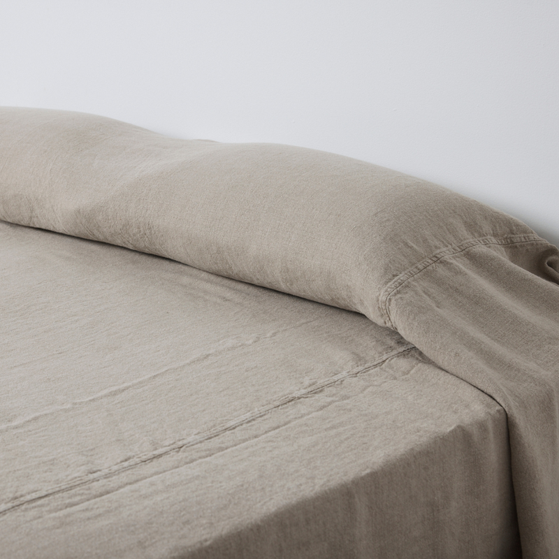 Oversized Heavy Linen Bed Cover in Natural