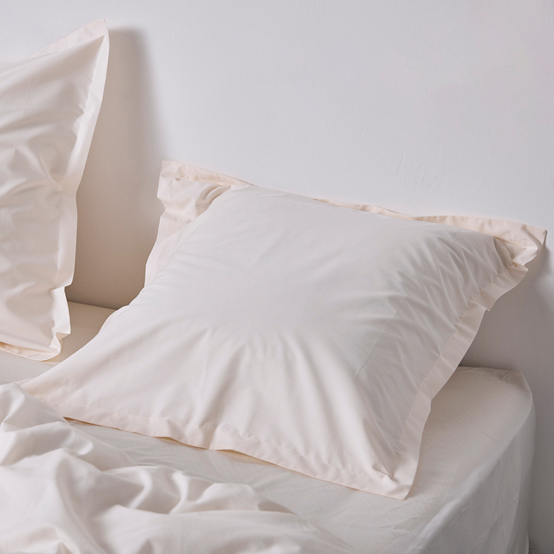 Organic Cotton Percale Sham Pillowslip set (of two) in Milk