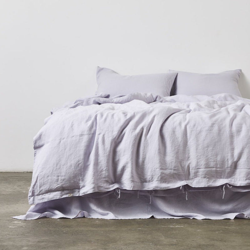 100% Linen Duvet Cover in Lilac