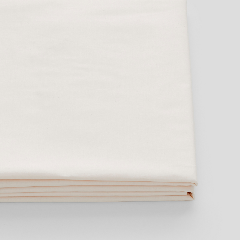 Organic Cotton Percale Fitted Sheet in Milk