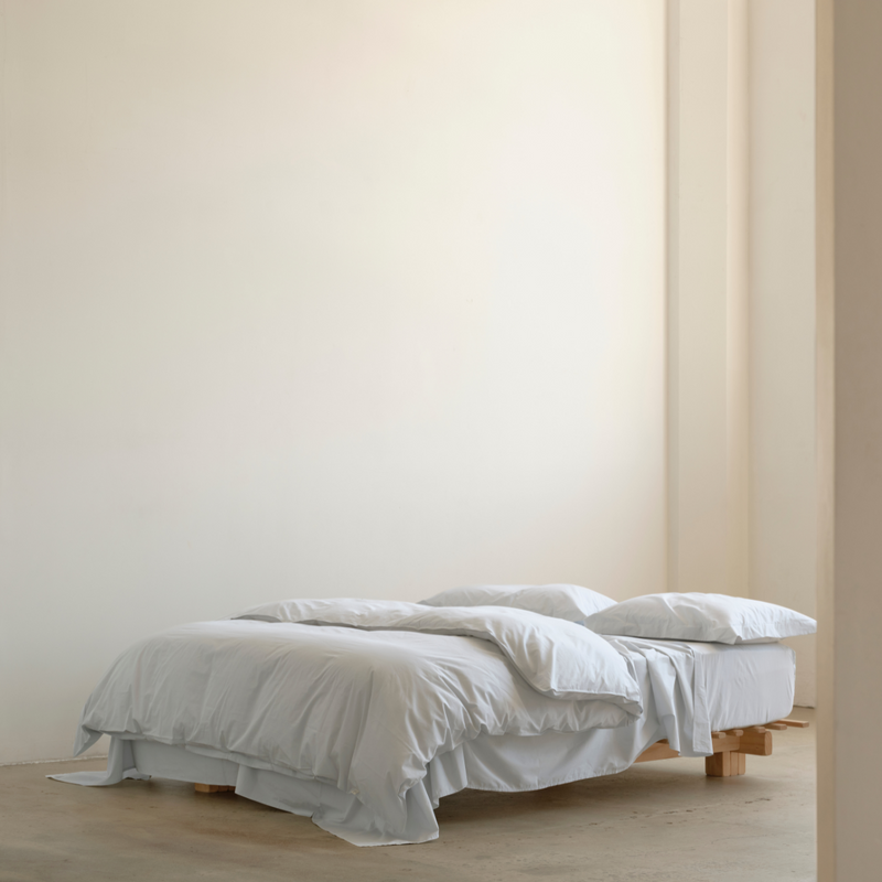 Organic Cotton 300TC Percale Flat Sheet in Cloud