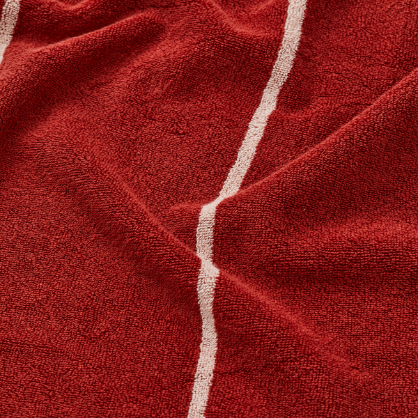 100% Organic Cotton Bath Towel in Oxblood & Peach