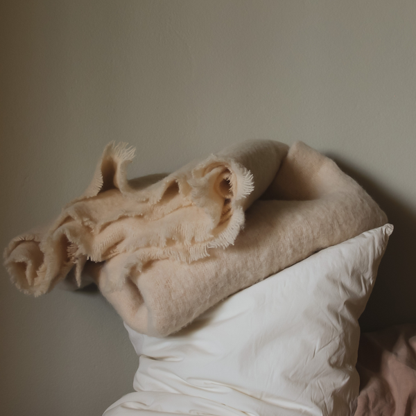 Alpaca Throw Rug in Eggshell