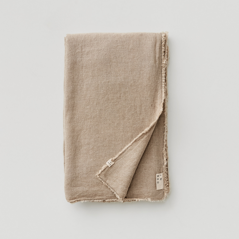Standard Heavy Linen Bed Cover in Natural