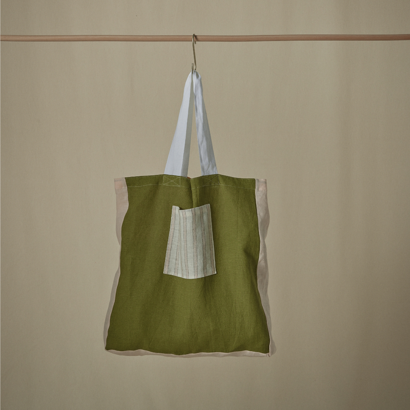 Atelier Patchwork Tote Bag in Pickle & Marigold Gingham