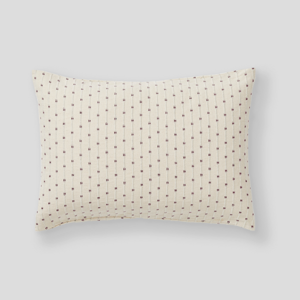 100% Organic Textured Cotton Pillowslip set (of two) in Off White with Umber
