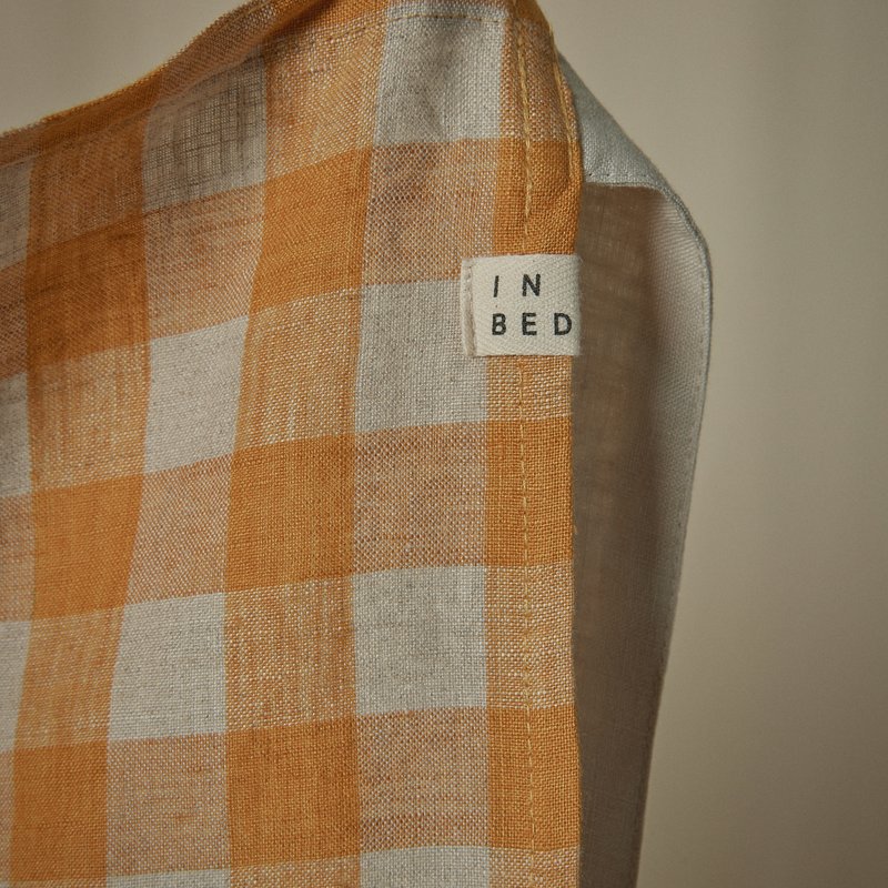 Atelier Patchwork Apron in Toffee, Lake & Marigold Gingham