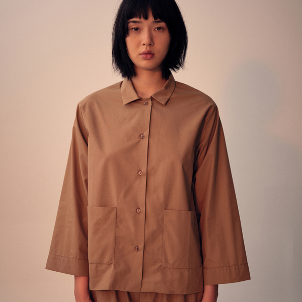 100% Organic Cotton Shirt in Mushroom