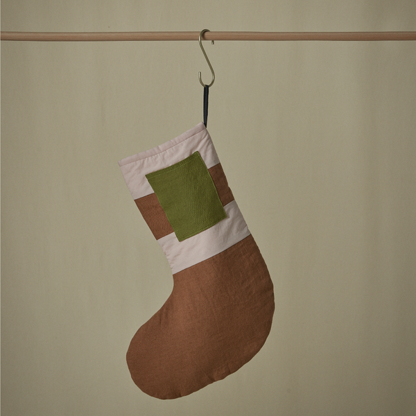 Atelier Christmas Stocking in Chestnut, Marshmallow & Pickle