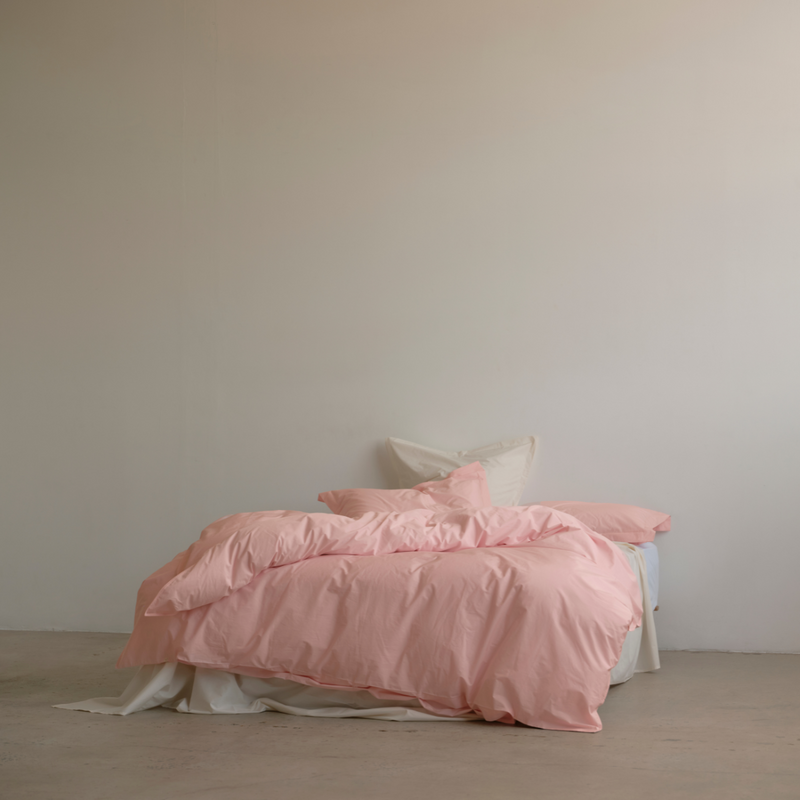 Organic Cotton Percale 300TC Duvet cover in Marshmallow