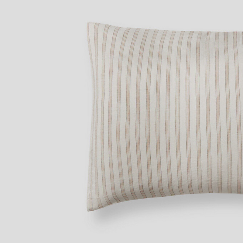 100% Linen Pillowslip Set (of two) in Walter Stripe