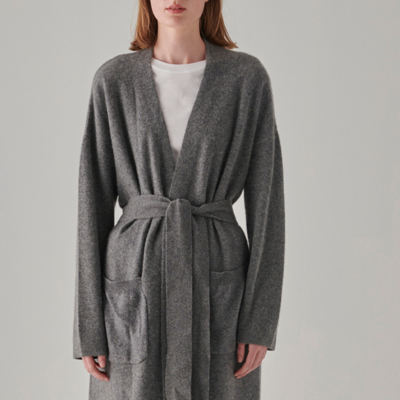 Cashmere Robe in Charcoal