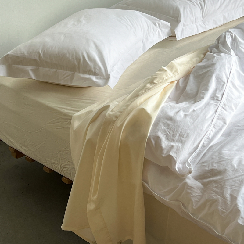 Organic Cotton 300TC Percale Sham Pillowslip set (of two) in Pure White