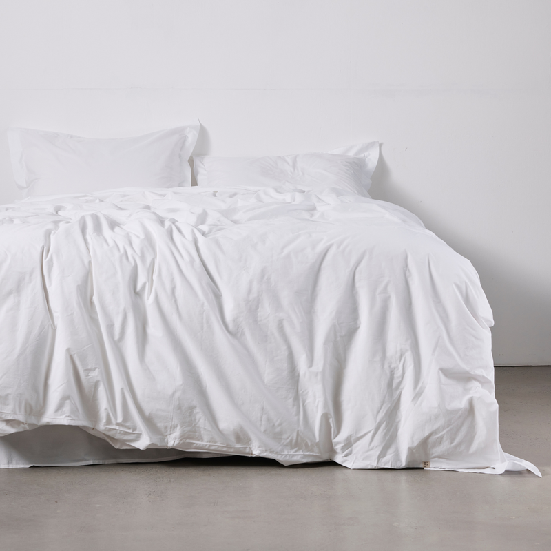 Organic Cotton Percale Flat Sheet in Pure White