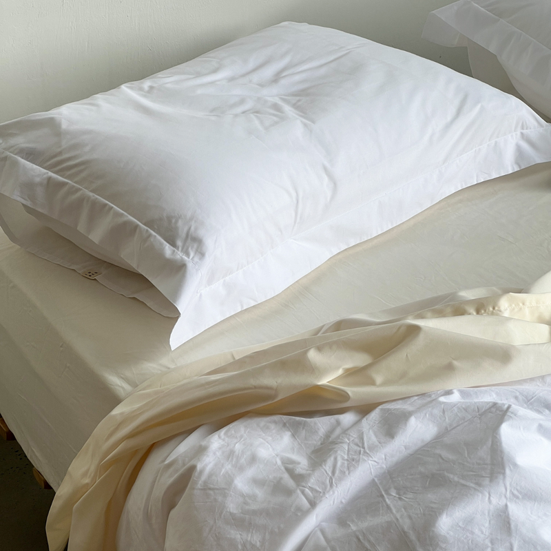 Organic Cotton 300TC Percale Sham Pillowslip set (of two) in Pure White