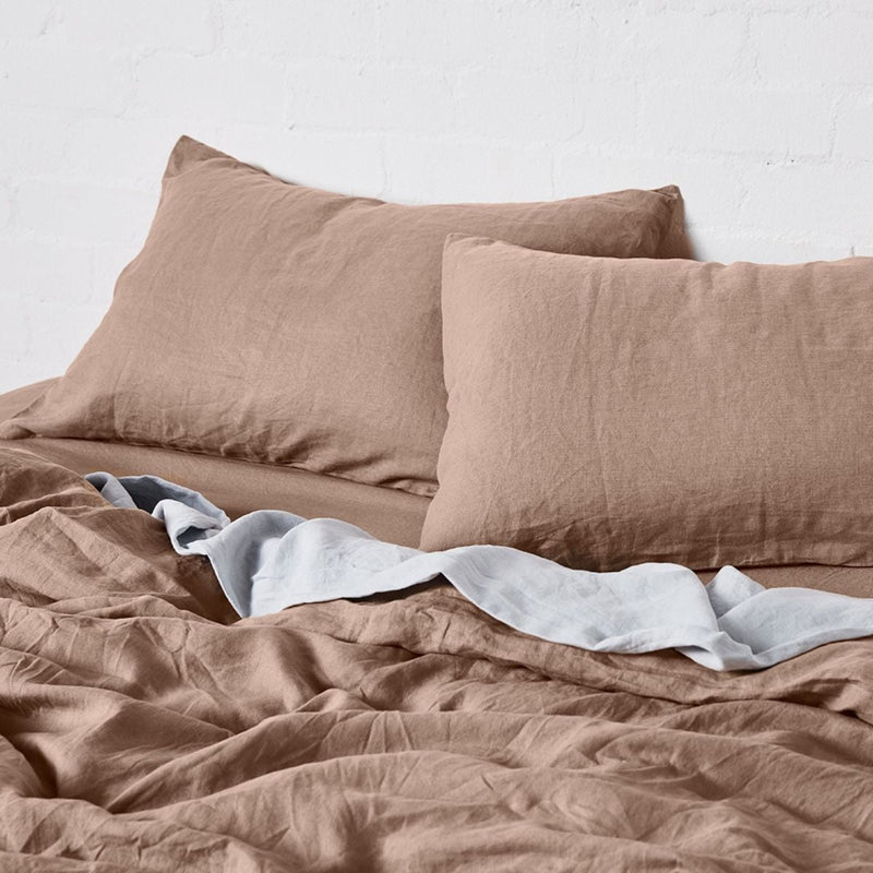 100% Linen Duvet Cover in Chestnut