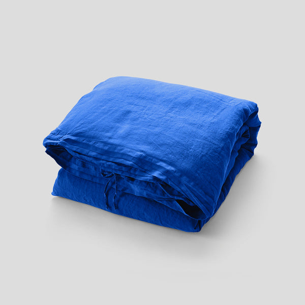 100% Linen Duvet Cover in Cobalt