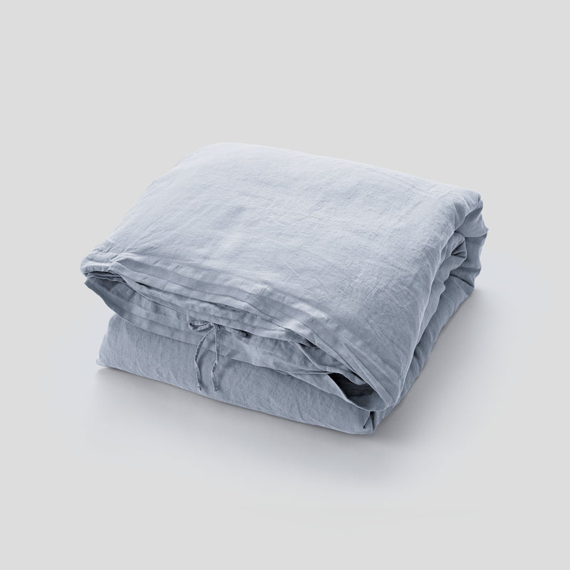 100% Linen Mixed Bedding Set - Mist, White & Cocoa