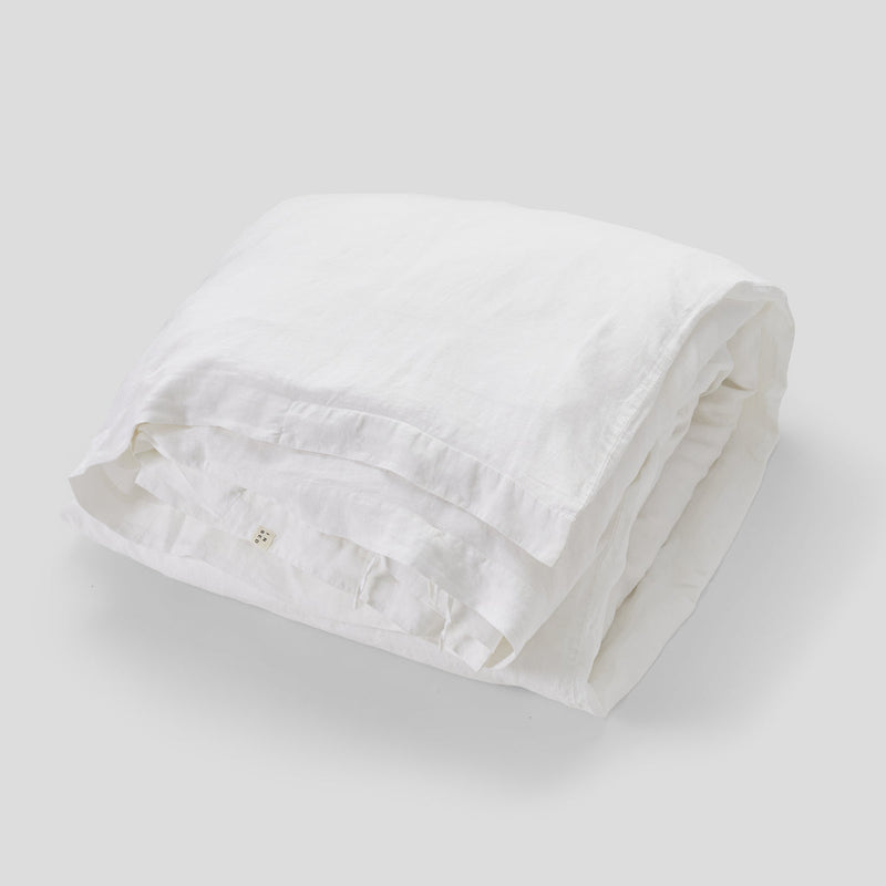 100% Linen Duvet Cover in White