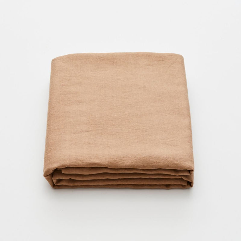 100% Linen Fitted Sheet in Chestnut