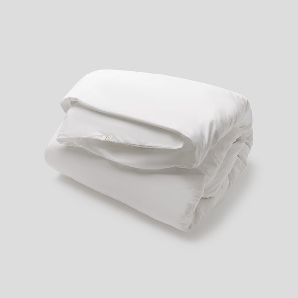 Organic Cotton Percale 300TC Duvet Cover in Pure White