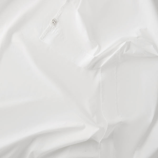 Organic Cotton 300TC Percale Flat Sheet in Pure White