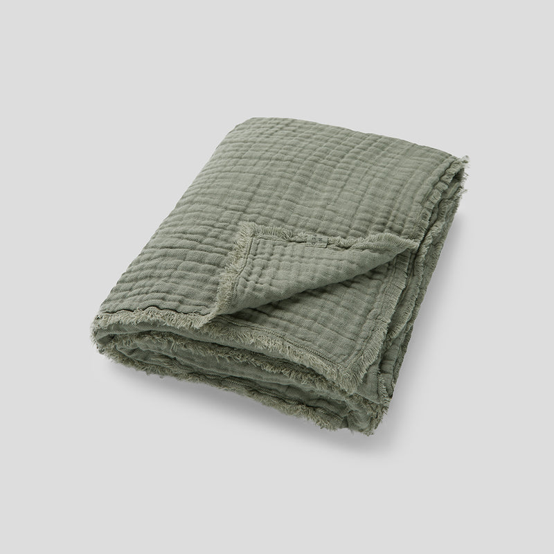 Cotton & Hemp Throw in Eucalyptus