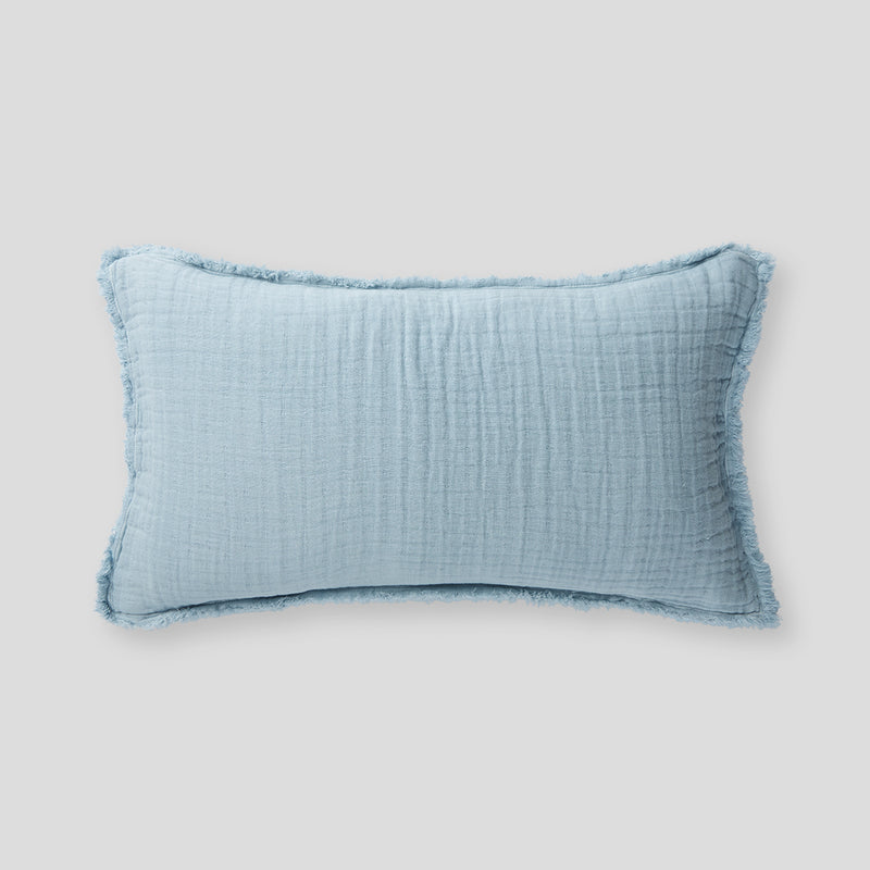 Cotton & Hemp Cushion in Dusk Blue - Rectangle