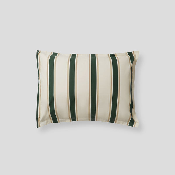 Organic Cotton Percale Sham Pillowslip set (of two) in Green Stripe