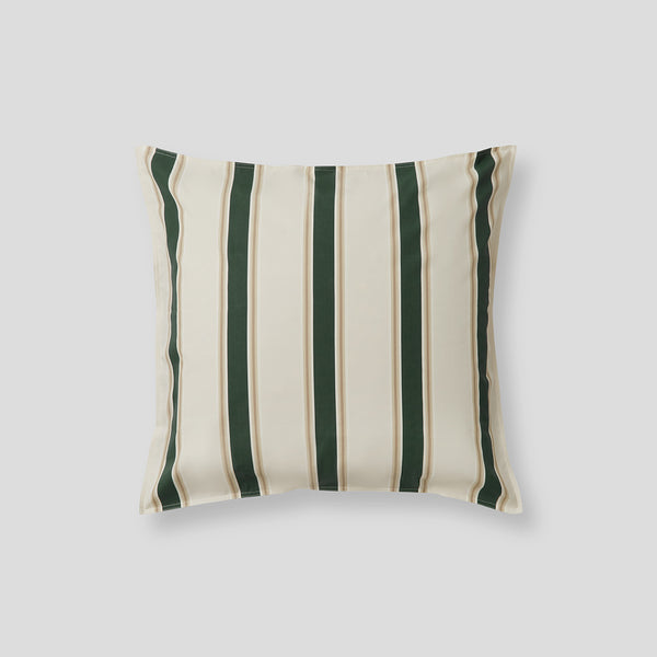 Organic Cotton Percale Pillowslip set (of two) in Green Stripe