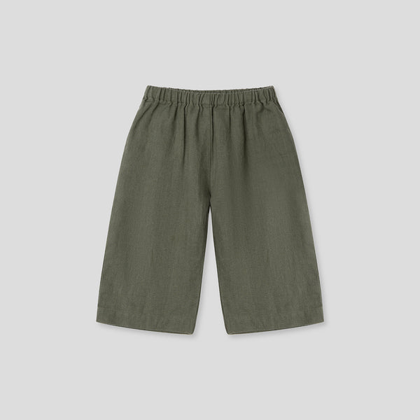 100% Linen Kids Pant in Khaki