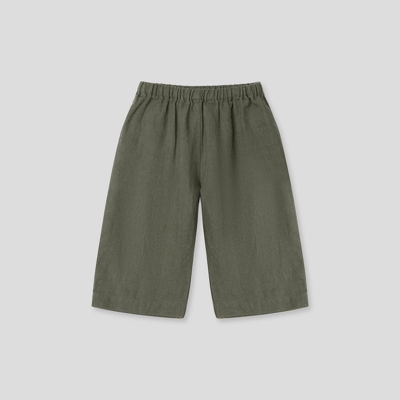 100% Linen Kids Pant in Khaki