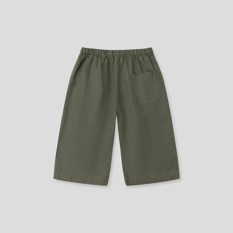 100% Linen Kids Pant in Khaki