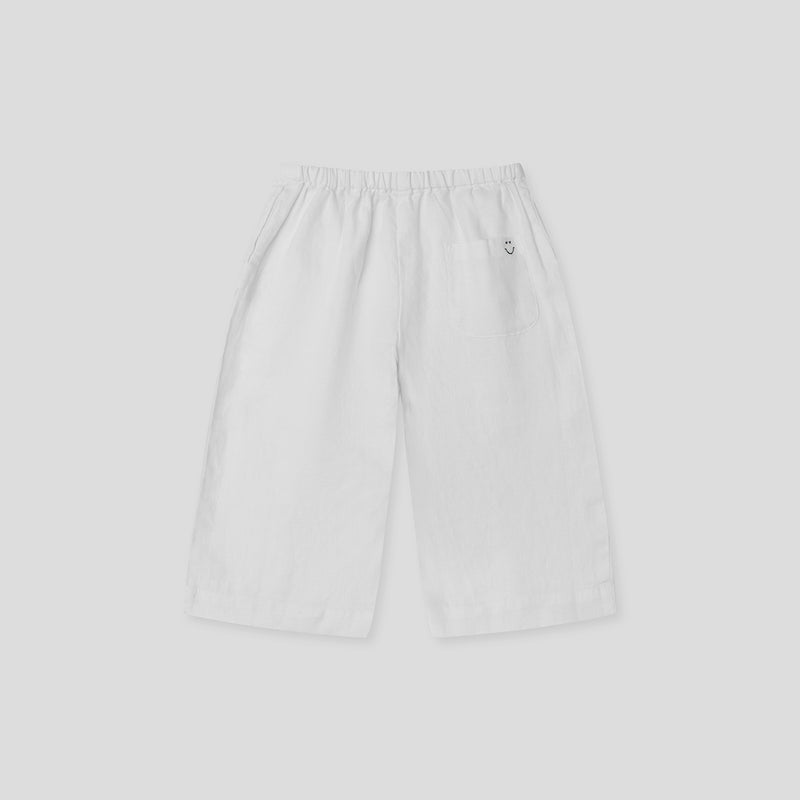100% Linen Kids Pant in White