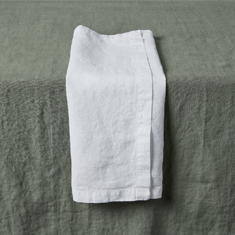 100% Linen Napkin in White