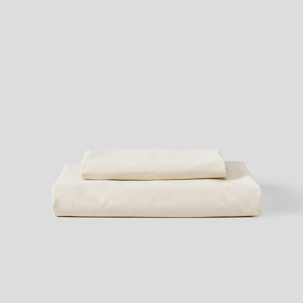 Organic Cotton Percale 300TC Duvet Set in Milk