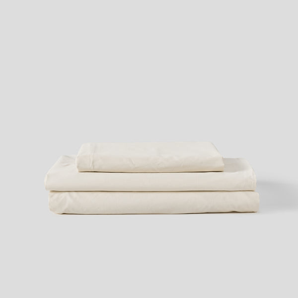 Organic Cotton Percale 300TC Sheet Set in Milk