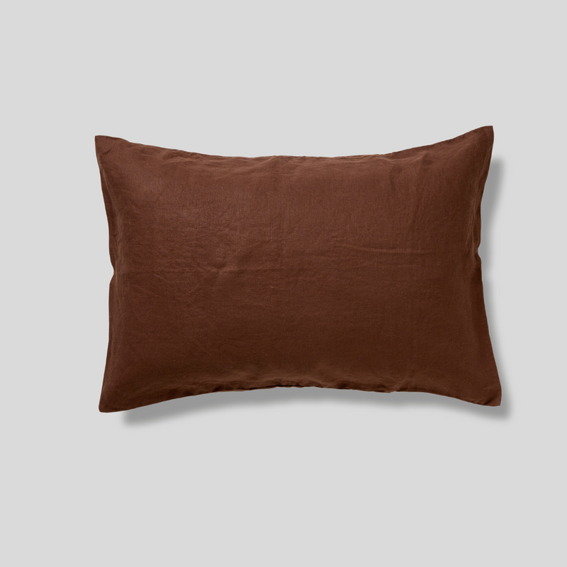 100% Linen Pillowslip Set (of two) in Cocoa