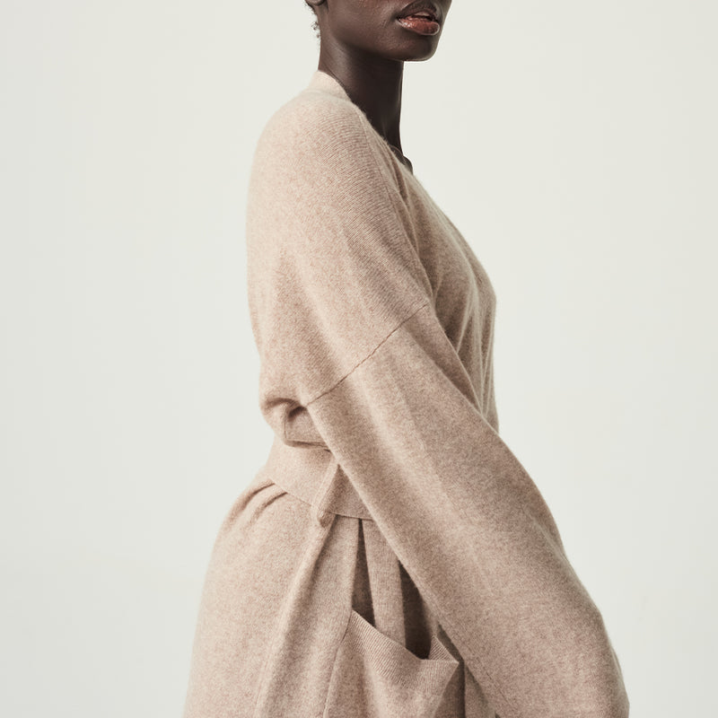 Cashmere Robe in Oat