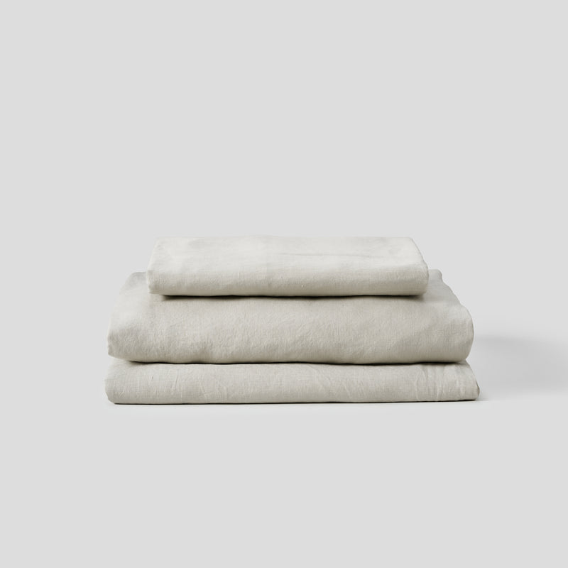 100% Linen Sheet Set Dove Grey