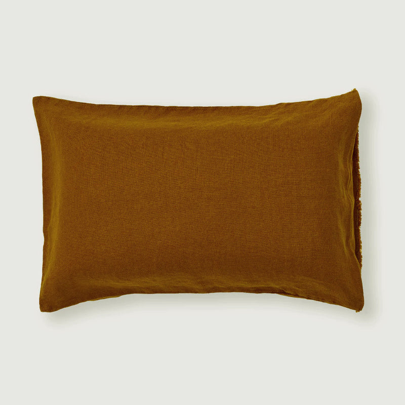 Heavy Linen Pillowslip Set in Caramel